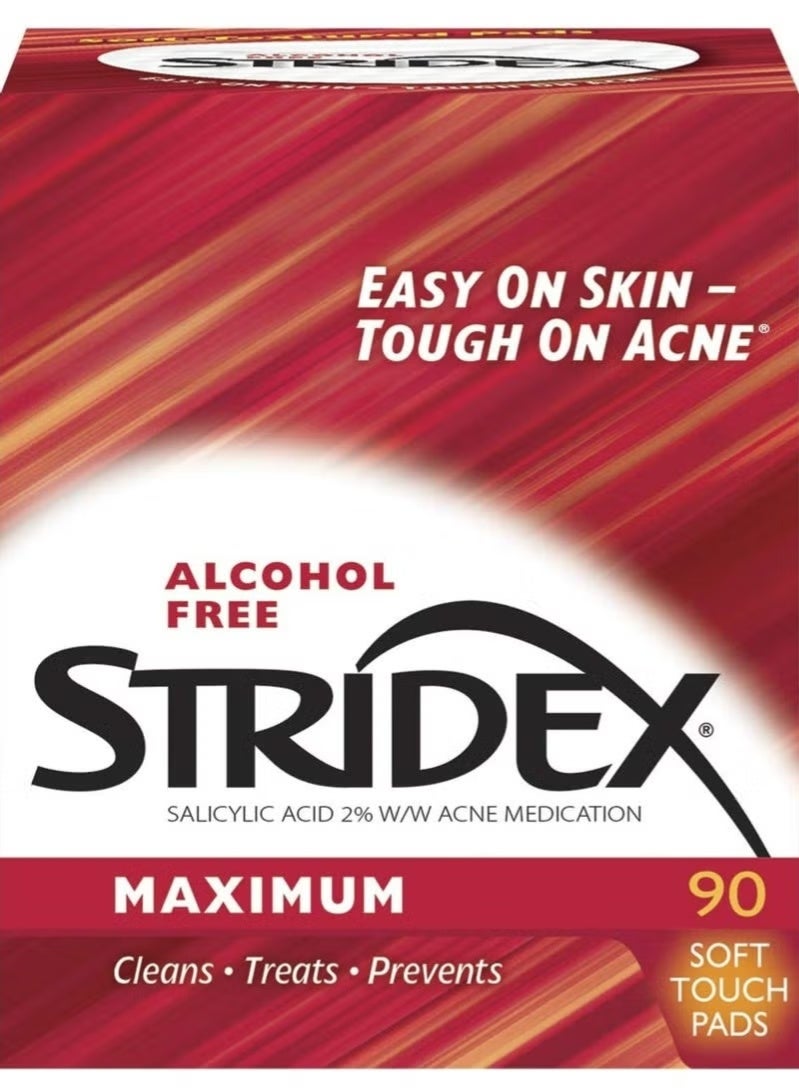 سترايدكس مسحات قطنية ناعمة لعلاج حب الشباب وتنظيف البشرة 90 قطعة - Image 1